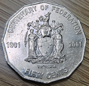2001 Circulated - 50 cent -Centenary of Federation - Victoria