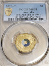 Load image into Gallery viewer, 2020 75th Anniversary, End of WWII $2 Coin C Mint - PCSG MS68
