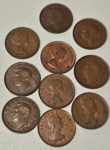 10x Mixed Australian Half Penny's 1911-1964