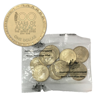 2017 100 Year of ANZAC $1 Coin Ram Mint Bag