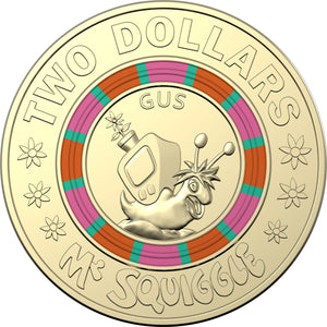 2019 Mr Squiggle 'Gus'- $2 Coin, Circulated
