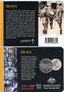 2018 20c 'Brave' Coin -ANZAC Spirit - Armistice Centenary