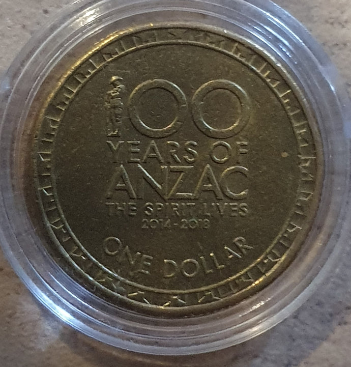 2015 100 Year of ANZAC $1 Coin, Circulated