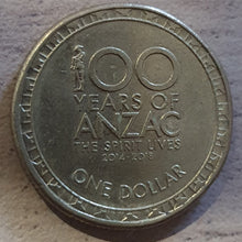 Load image into Gallery viewer, 2016 100 Year of ANZAC $1 Coin, Circulated