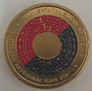 2021 'Australian Aboriginal Flag' $2 Coin, Circulated