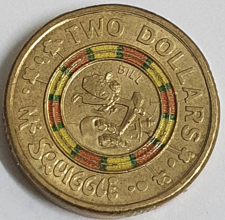 UNC 2019 $2 Mr Squiggle Himself Aus Two Dollar Coloured Coin Queen ex UNC 2019 $2 Mr Squiggle Himself Aus Two Dollar Coloured Coin Queen ex