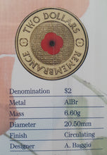 Load image into Gallery viewer, 2012 -  $2 Red Poppy - RSL Card