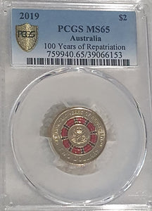 2019 100 Years of Repatriation $2 Coin - PCSG MS65