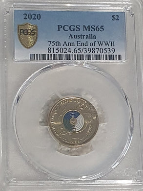 2020 75th Anniversary, End of WWII $2 Coin - PCSG MS65