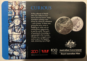 2018 20c 'Curious' Coin -ANZAC Spirit - Armistice Centenary