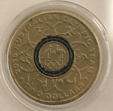 2016 - Olympic Black Ring - $2  Coin, Circulated