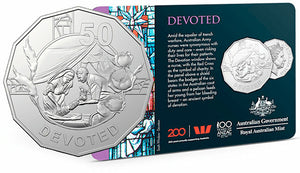 2018 50c 'Devoted' Coin -ANZAC Spirit - Armistice Centenary