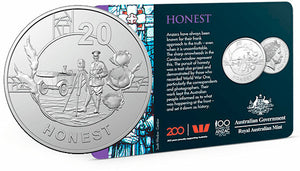 2018 20c 'Honest' Coin -ANZAC Spirit - Armistice Centenary