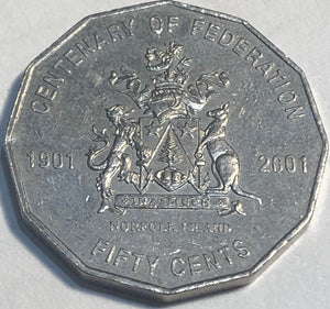 2001 Circulated - 50 cent -Centenary of Federation - Victoria