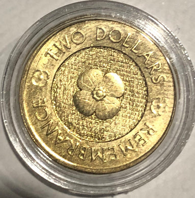 2012 Remembrance, Gold Poppy $2 Coin, circulated