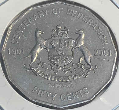 2001 Circulated - 50 cent -Centenary of Federation - Tasmania