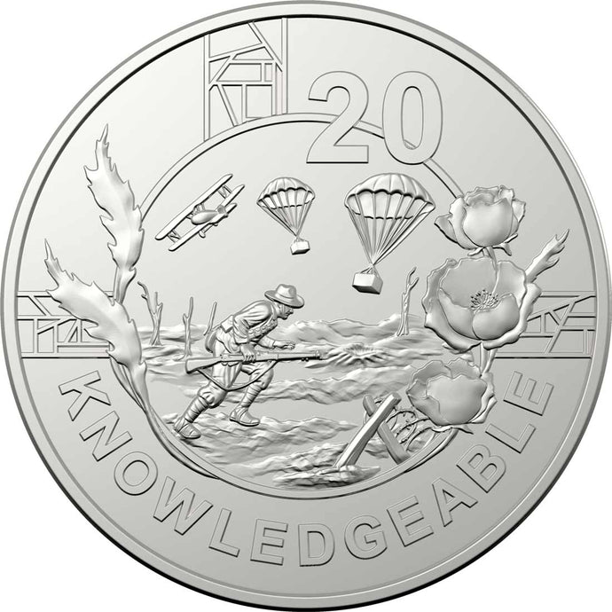 2018 20c 'Knowledge' Coin -ANZAC Spirit - Armistice Centenary